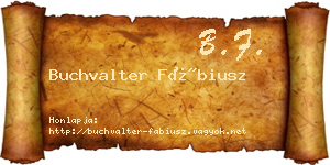 Buchvalter Fábiusz névjegykártya